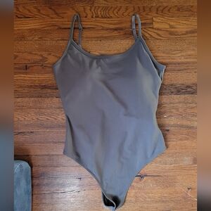 P'tula Brown Scoopback Bodysuit Size M NWT